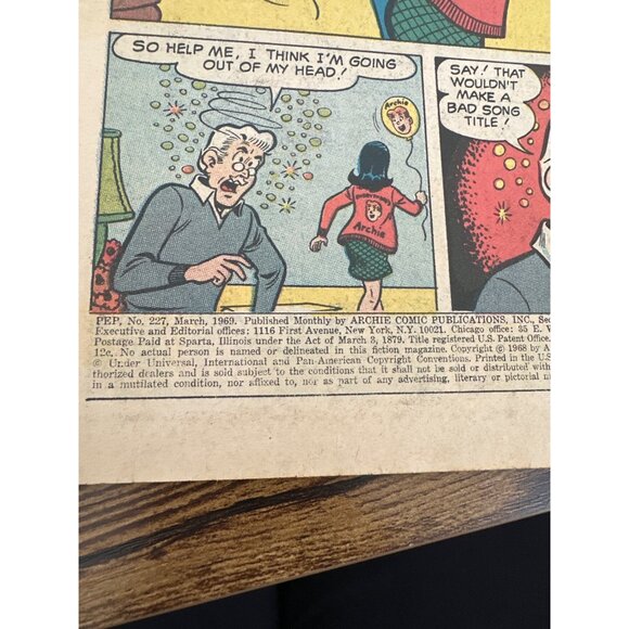 Archie Series Pep Comics #227 Vintage Collection March 1969 Bagged Boarded - Picture 6 of 9
